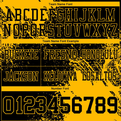 Custom Black Gold 3D Pattern Abstract Brush Stroke Mesh Authentic Football Jersey - Sky-Custom