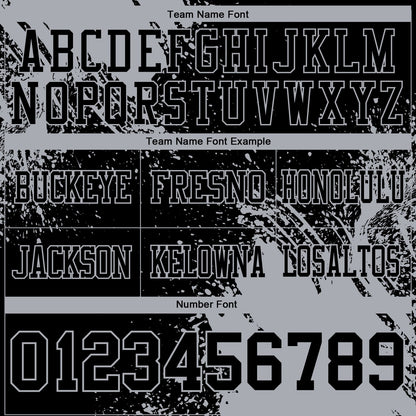 Custom Black Gray 3D Pattern Abstract Brush Stroke Mesh Authentic Football Jersey - Sky-Custom