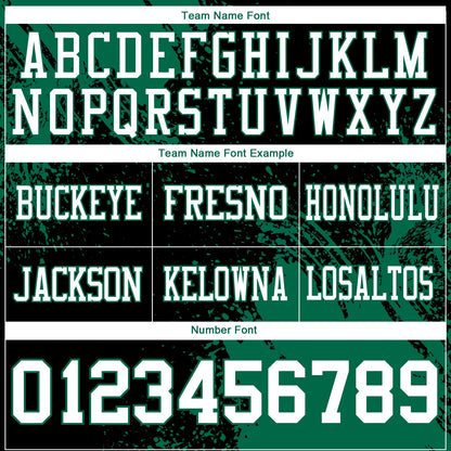 Custom Black White-Kelly Green 3D Pattern Abstract Brush Stroke Mesh Authentic Football Jersey - Sky-Custom