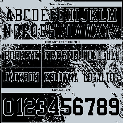 Custom Black Silver 3D Pattern Abstract Brush Stroke Mesh Authentic Football Jersey - Sky-Custom