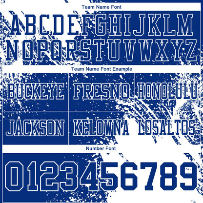 Custom Royal White 3D Pattern Abstract Brush Stroke Mesh Authentic Football Jersey - Sky-Custom