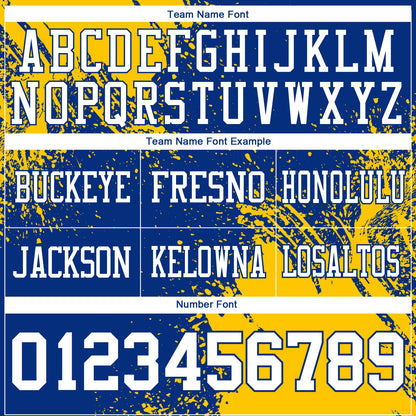 Custom Royal White-Gold 3D Pattern Abstract Brush Stroke Mesh Authentic Football Jersey - Sky-Custom