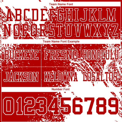 Custom Red White 3D Pattern Abstract Brush Stroke Mesh Authentic Football Jersey - Sky-Custom