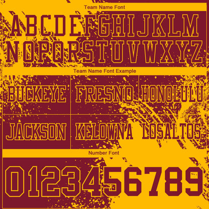 Custom Crimson Gold 3D Pattern Abstract Brush Stroke Mesh Authentic Football Jersey - Sky-Custom