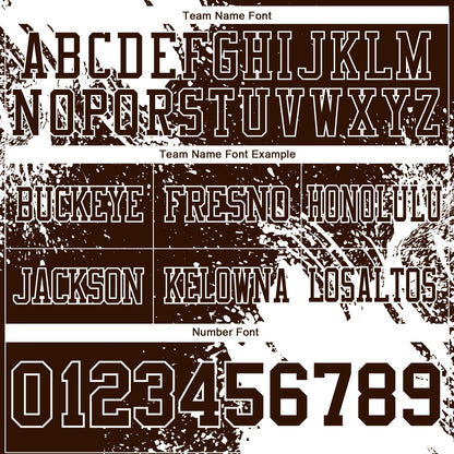 Custom Brown White 3D Pattern Abstract Brush Stroke Mesh Authentic Football Jersey - Sky-Custom