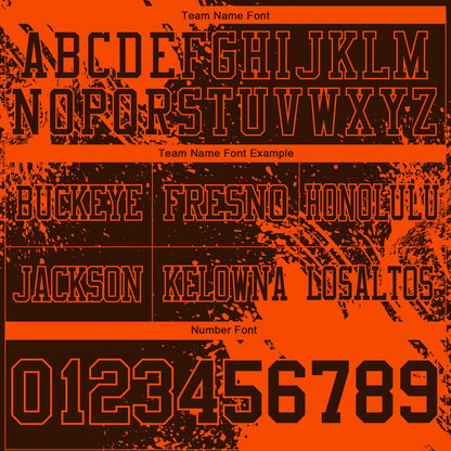Custom Brown Orange 3D Pattern Abstract Brush Stroke Mesh Authentic Football Jersey - Sky-Custom