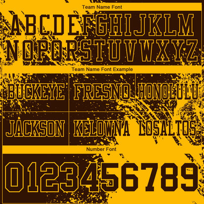 Custom Brown Gold 3D Pattern Abstract Brush Stroke Mesh Authentic Football Jersey - Sky-Custom
