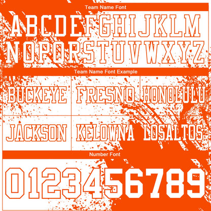 Custom White Orange 3D Pattern Abstract Brush Stroke Mesh Authentic Football Jersey - Sky-Custom