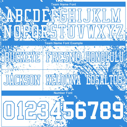 Custom White Powder Blue 3D Pattern Abstract Brush Stroke Mesh Authentic Football Jersey - Sky-Custom