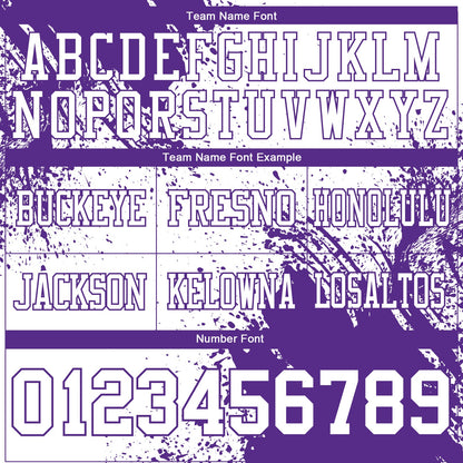Custom White Purple 3D Pattern Abstract Brush Stroke Mesh Authentic Football Jersey - Sky-Custom