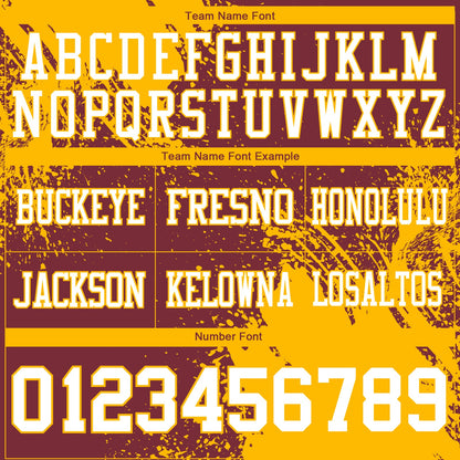 Custom Burgundy White-Gold 3D Pattern Abstract Brush Stroke Mesh Authentic Football Jersey - Sky-Custom