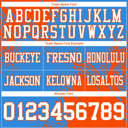 Custom Powder Blue White-Orange 3D Pattern Abstract Brush Stroke Mesh Authentic Football Jersey - Sky-Custom
