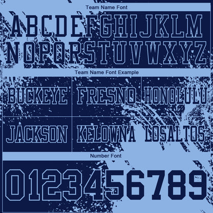 Custom Navy Light Blue 3D Pattern Abstract Brush Stroke Mesh Authentic Football Jersey - Sky-Custom