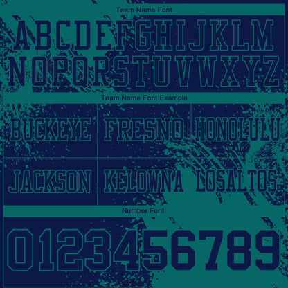 Custom Navy Teal 3D Pattern Abstract Brush Stroke Mesh Authentic Football Jersey - Sky-Custom