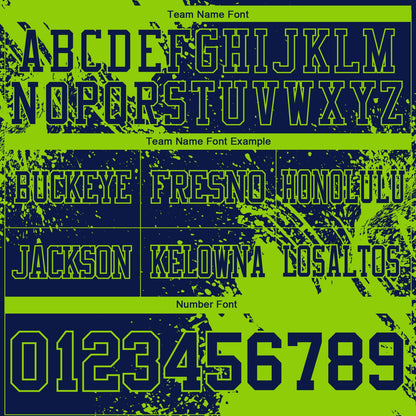 Custom Navy Neon Green 3D Pattern Abstract Brush Stroke Mesh Authentic Football Jersey - Sky-Custom