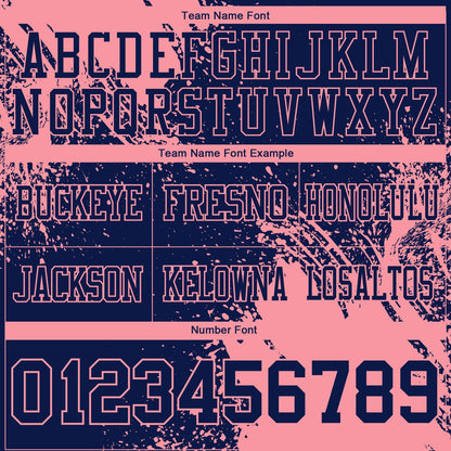 Custom Navy Medium Pink 3D Pattern Abstract Brush Stroke Mesh Authentic Football Jersey - Sky-Custom