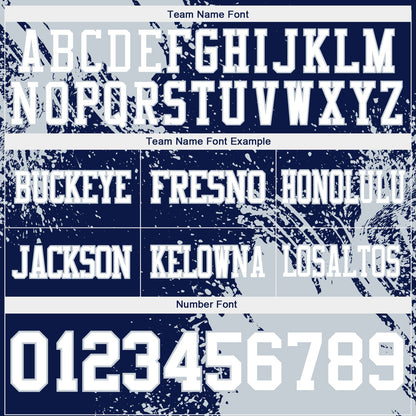 Custom Navy White-Silver 3D Pattern Abstract Brush Stroke Mesh Authentic Football Jersey - Sky-Custom
