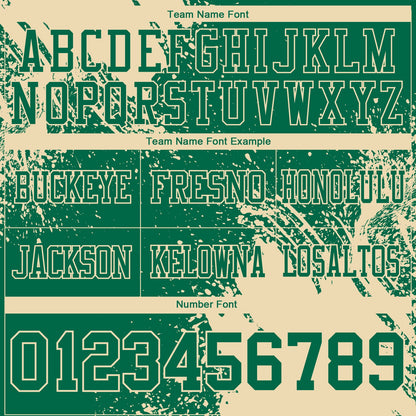 Custom Kelly Green Cream 3D Pattern Abstract Brush Stroke Mesh Authentic Football Jersey - Sky-Custom
