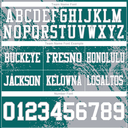 Custom Teal White-Gray 3D Pattern Abstract Brush Stroke Mesh Authentic Football Jersey - Sky-Custom