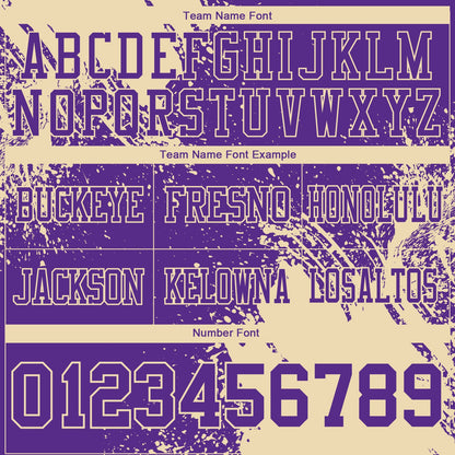 Custom Purple Cream 3D Pattern Abstract Brush Stroke Mesh Authentic Football Jersey - Sky-Custom