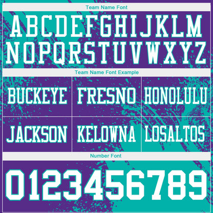 Custom Purple White-Aqua 3D Pattern Abstract Brush Stroke Mesh Authentic Football Jersey - Sky-Custom