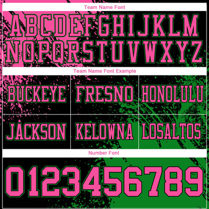 Custom Black Pink-Grass Green 3D Pattern Abstract Brush Stroke Mesh Authentic Football Jersey - Sky-Custom