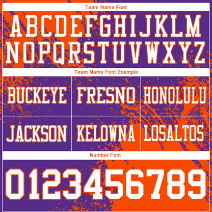 Custom Purple White-Orange 3D Pattern Abstract Brush Stroke Mesh Authentic Football Jersey - Sky-Custom