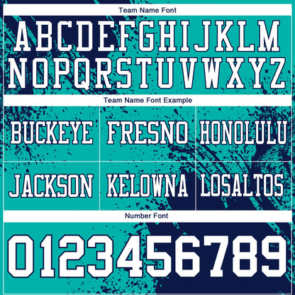 Custom Aqua White-Navy 3D Pattern Abstract Brush Stroke Mesh Authentic Football Jersey - Sky-Custom