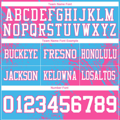 Custom Sky Blue White-Pink 3D Pattern Abstract Brush Stroke Mesh Authentic Football Jersey - Sky-Custom