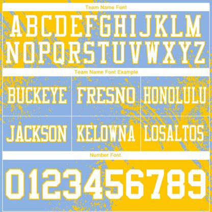 Custom Light Blue White-Yellow 3D Pattern Abstract Brush Stroke Mesh Authentic Football Jersey - Sky-Custom