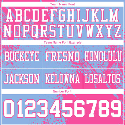 Custom Light Blue White-Pink 3D Pattern Abstract Brush Stroke Mesh Authentic Football Jersey - Sky-Custom