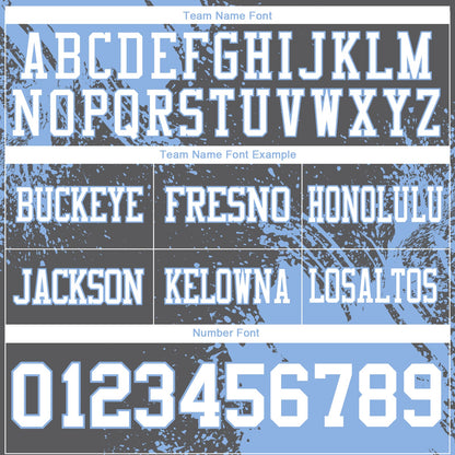 Custom Steel Gray White-Light Blue 3D Pattern Abstract Brush Stroke Mesh Authentic Football Jersey - Sky-Custom