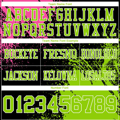 Custom Black Neon Green-Pink 3D Pattern Abstract Brush Stroke Mesh Authentic Football Jersey - Sky-Custom