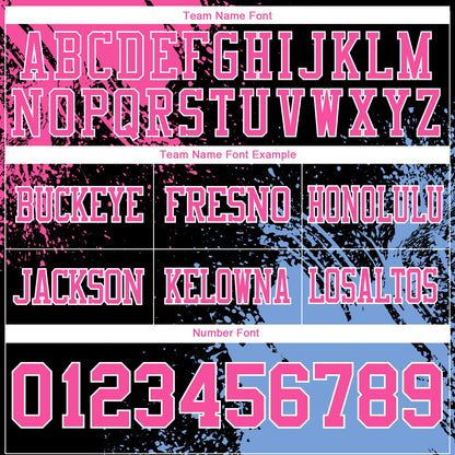 Custom Black Pink Light Blue-White 3D Pattern Abstract Brush Stroke Mesh Authentic Football Jersey - Sky-Custom