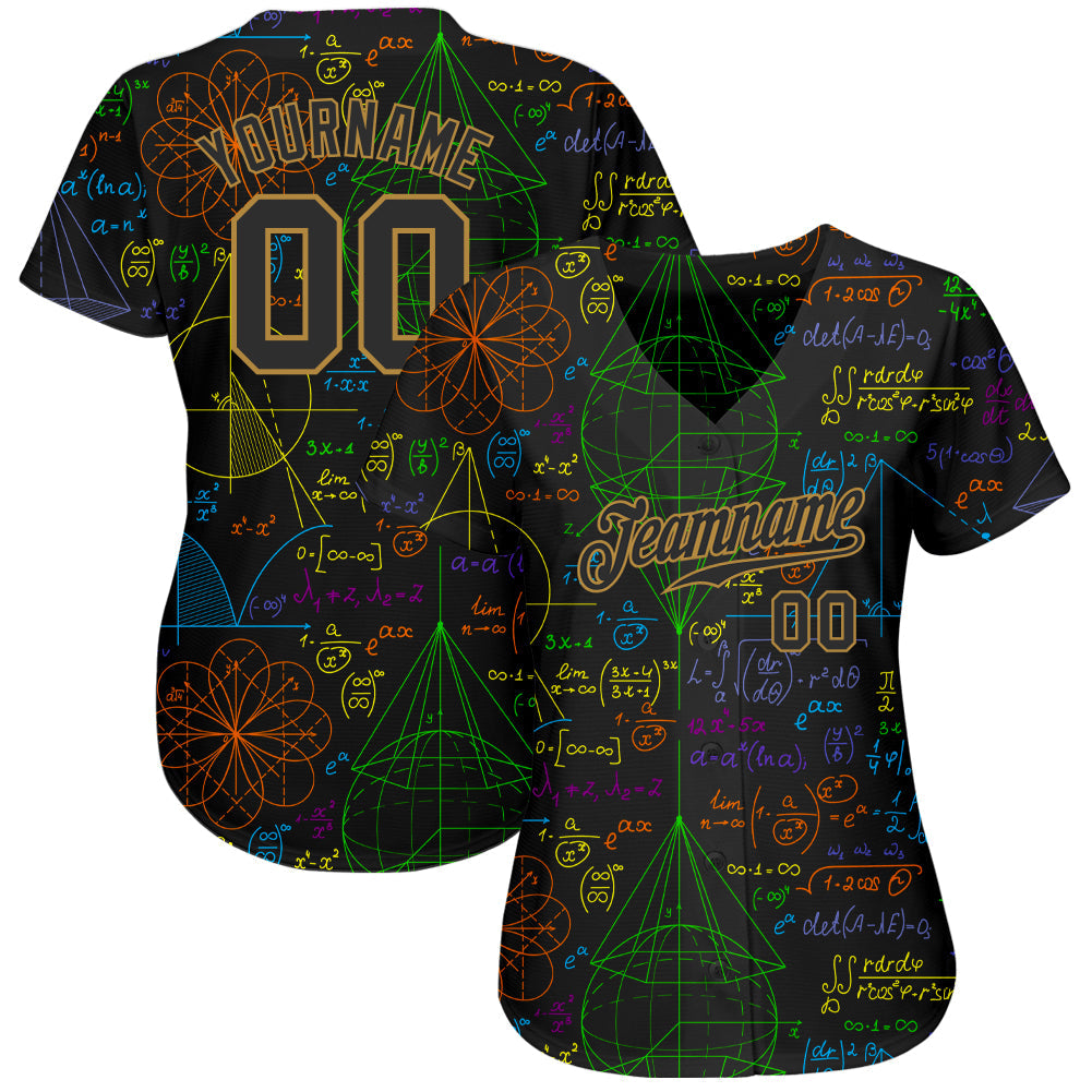 Custom 3D Pattern Design Math Authentic Baseball Jersey - Sky-Custom