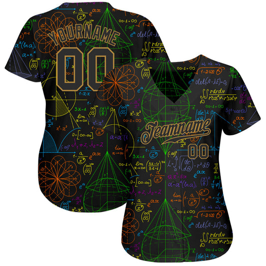 Custom 3D Pattern Design Math Authentic Baseball Jersey - Sky-Custom