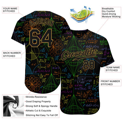Custom 3D Pattern Design Math Authentic Baseball Jersey - Sky-Custom