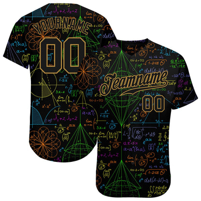 Custom 3D Pattern Design Math Authentic Baseball Jersey - Sky-Custom