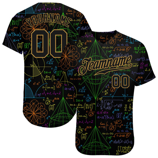 Custom 3D Pattern Design Math Authentic Baseball Jersey - Sky-Custom