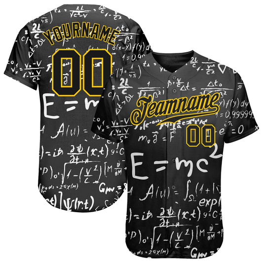 Custom 3D Pattern Design Math Authentic Baseball Jersey - Sky-Custom
