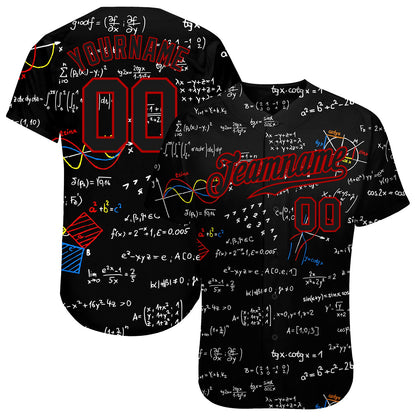 Custom 3D Pattern Design Math Authentic Baseball Jersey - Sky-Custom