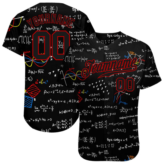 Custom 3D Pattern Design Math Authentic Baseball Jersey - Sky-Custom