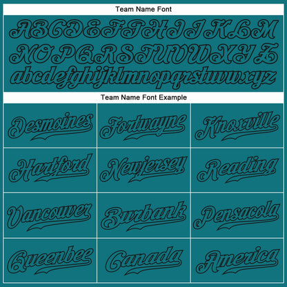Custom Teal Teal-Black Authentic Baseball Jersey - Sky-Custom