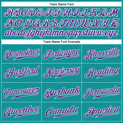 Custom Teal White Pinstripe Purple-White Authentic Baseball Jersey - Sky-Custom