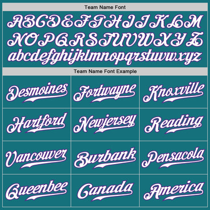 Custom Teal Purple Pinstripe White-Purple Authentic Baseball Jersey - Sky-Custom