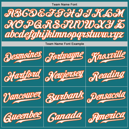 Custom Teal Orange Pinstripe White-Orange Authentic Baseball Jersey - Sky-Custom