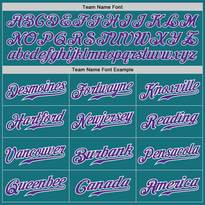 Custom Teal Purple-White Authentic Baseball Jersey - Sky-Custom