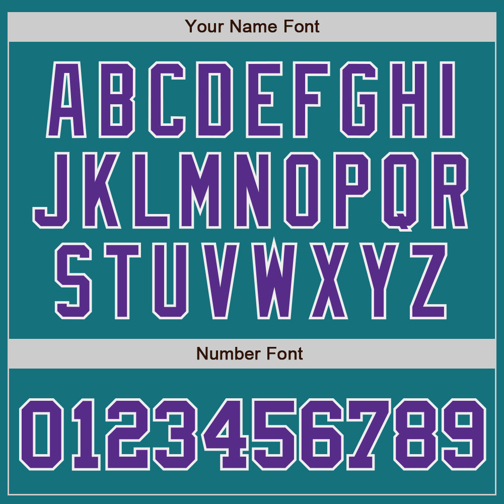 Custom Teal Purple-White Authentic Baseball Jersey - Sky-Custom