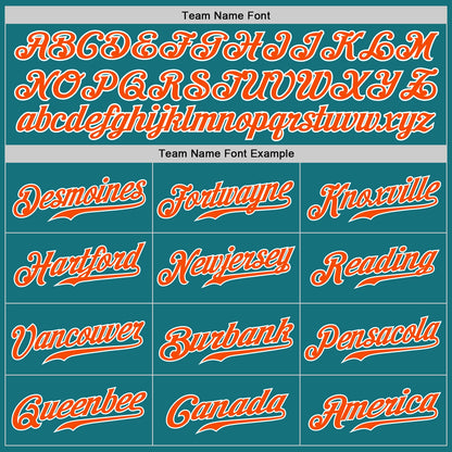 Custom Teal Orange-White Authentic Baseball Jersey - Sky-Custom