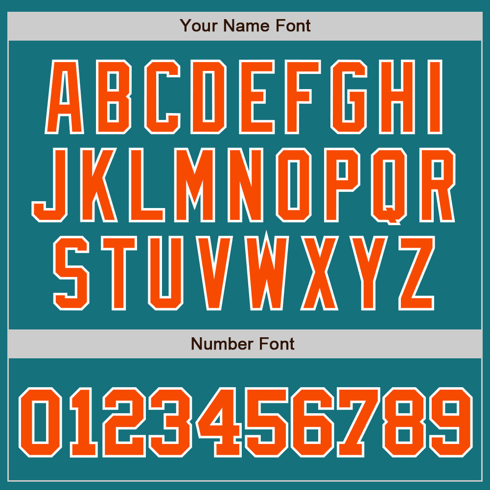 Custom Teal Orange-White Authentic Baseball Jersey - Sky-Custom